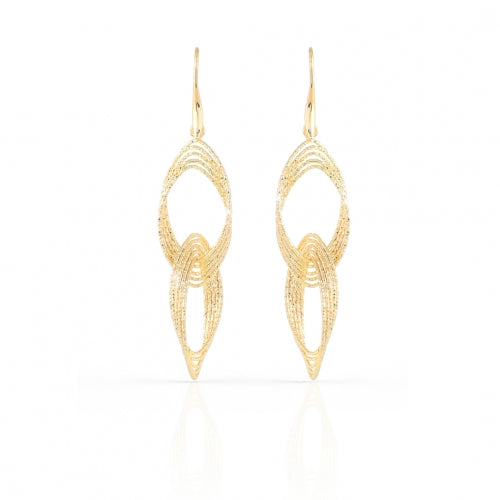 Orecchini Donna Unoaerre Bronzo Dorato Catena Sfaccetta Pendenti 449049