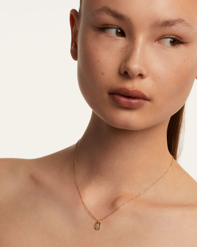 Collana Donna PDPaola Argento 925 Dorato Mini Iniziale R Zirconi CO01-529-U