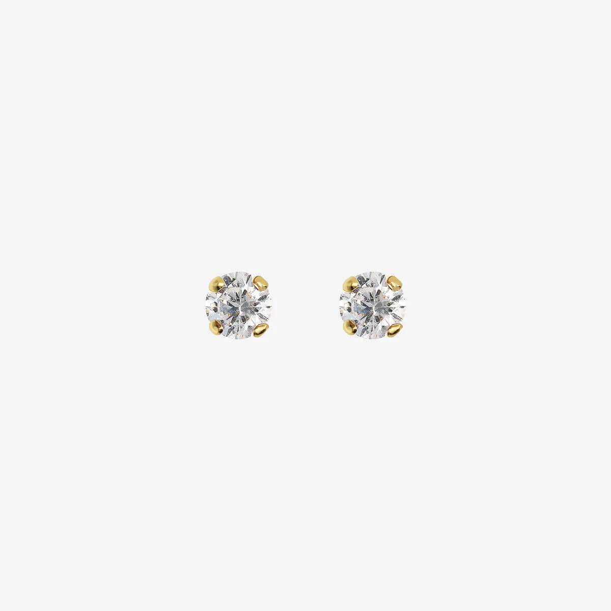 Orecchini Donna Bambina Milor Gold 9 KT Punto Luce Zirconi Bianchi WSGD90514.YG