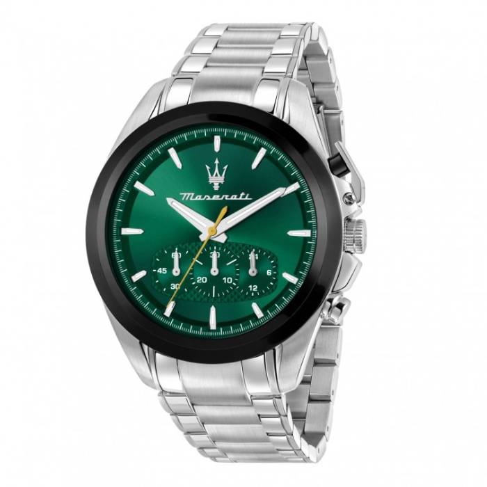 Orologio Uomo Maserati Traguardo Acciaio Satinato Quarzo Verde Crono R8873612065