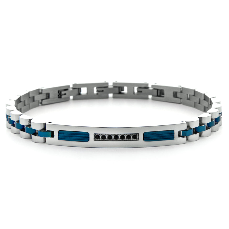 Bracciale 4US Cesare Paciotti Uomo Acciaio Semirigido Blu 4UBR7571