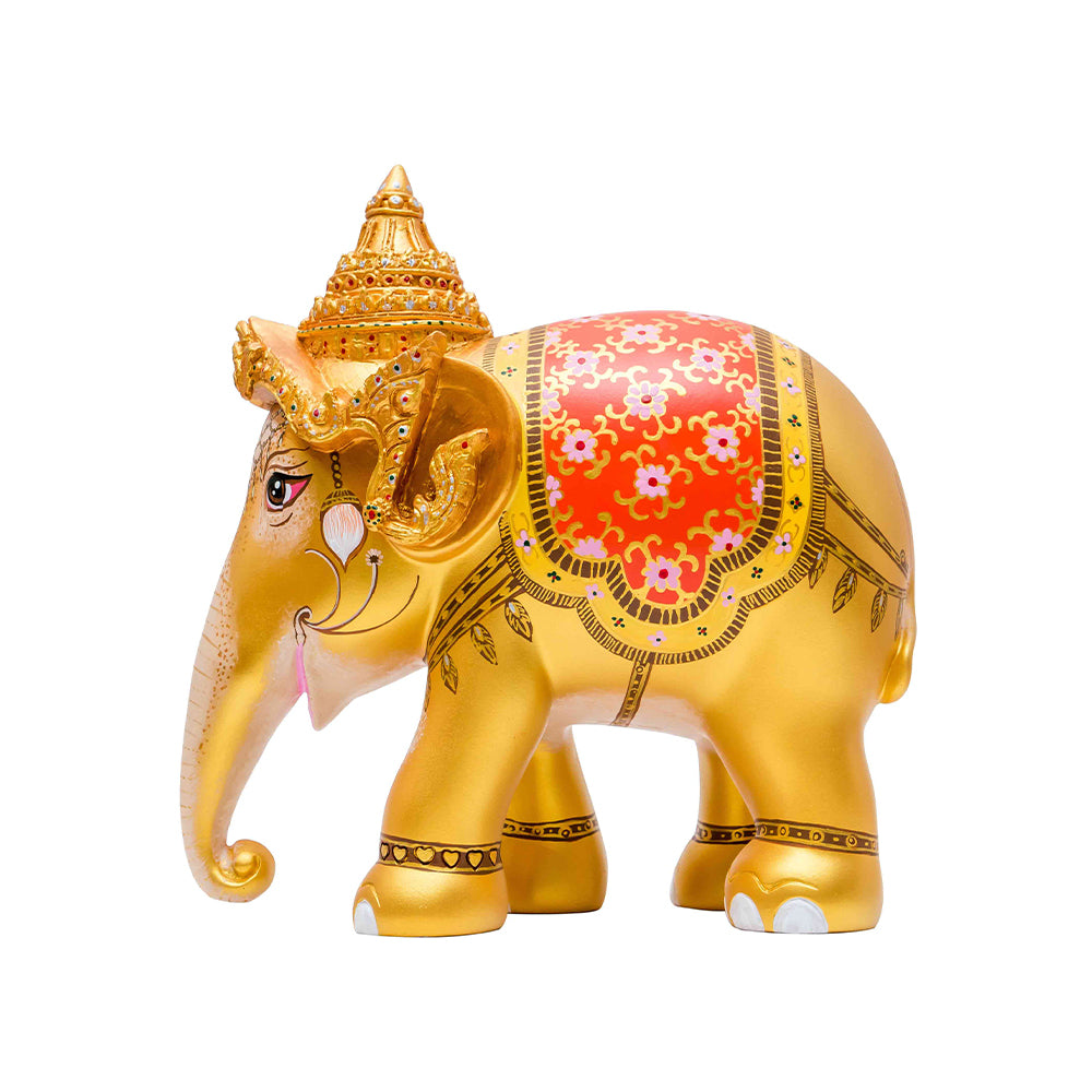 Scultura Elefante Onlylux Royal Elephant Gold 20cm Resina Dipinto A Mano 8858831242159