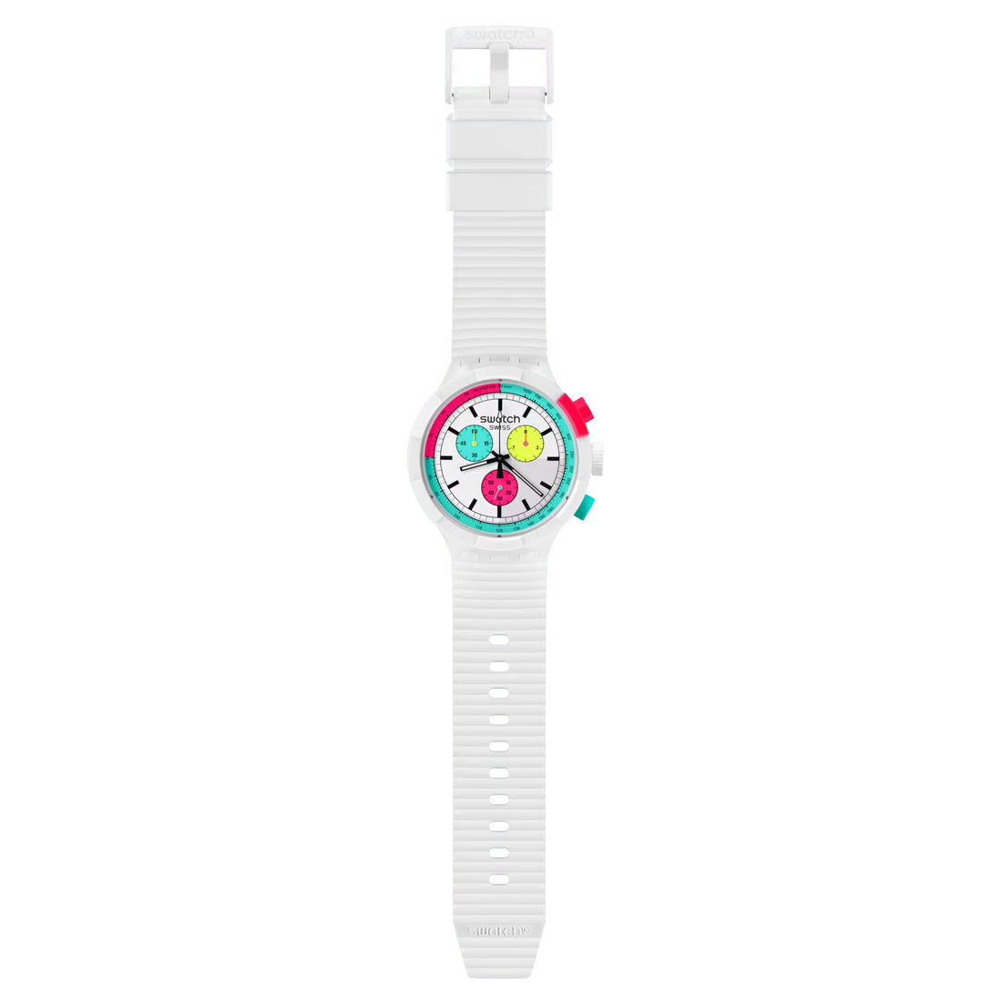 Orologio Unisex Swatch The Purity Of Neon Quarzo Cronografo Multicolore SB06W100