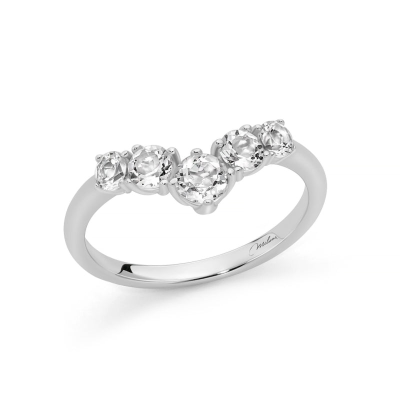 Anello Donna Miluna Argento 925 Topazi Bianchi Misura 14 LID4289