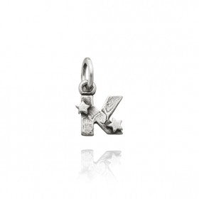 Charm Donna Giovanni Raspini Argento 925 Iniziale K Con Due Stelle Fatto A Mano 06669