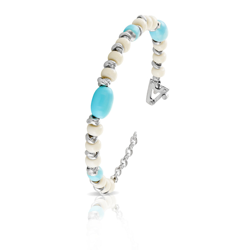 Bracciale argento 925%, Bambù, Lapis sulla chiusura diamante nero ct 0,01