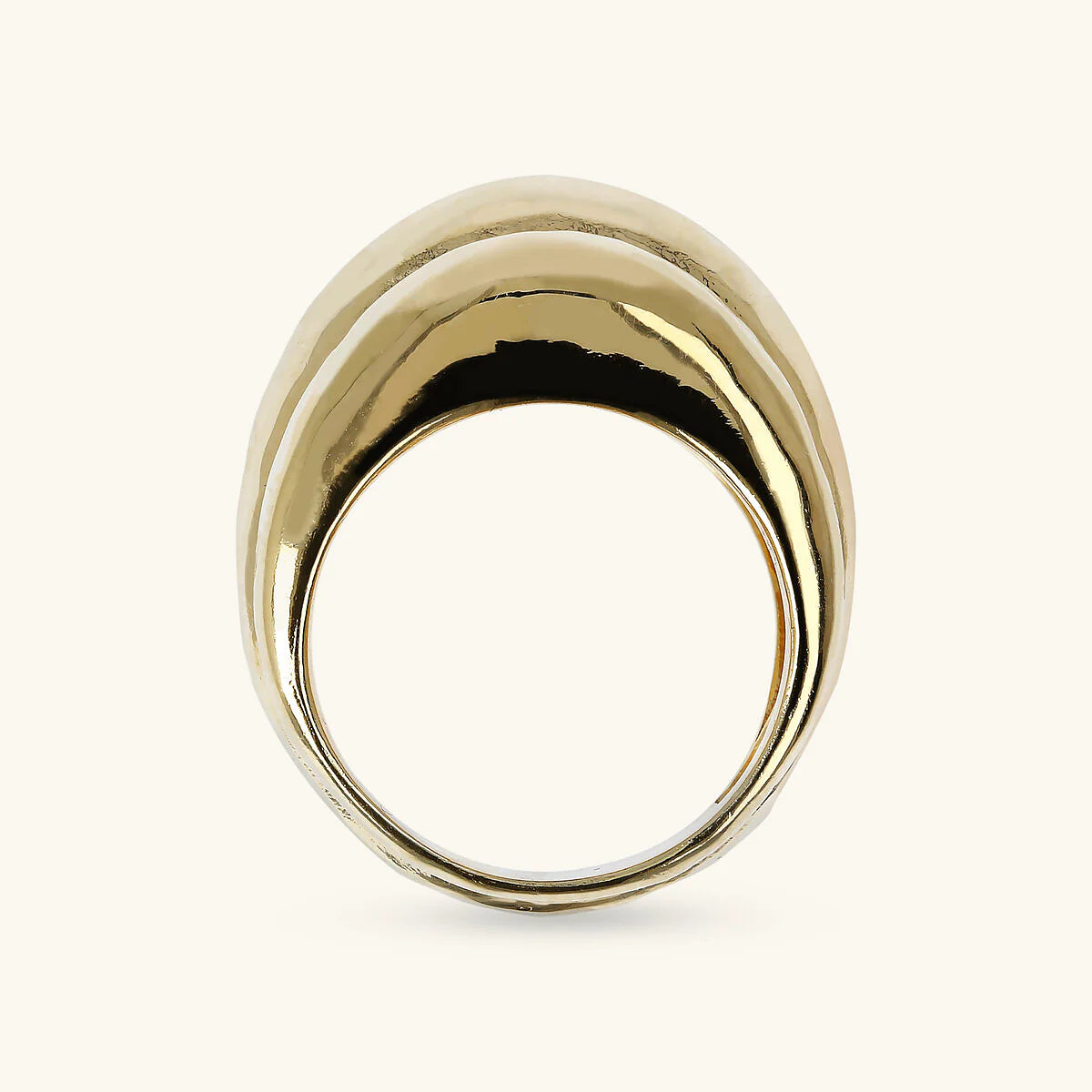 Anello Donna Etrusca Bronzo Dorato Fascia Martellata WSET00320.YG