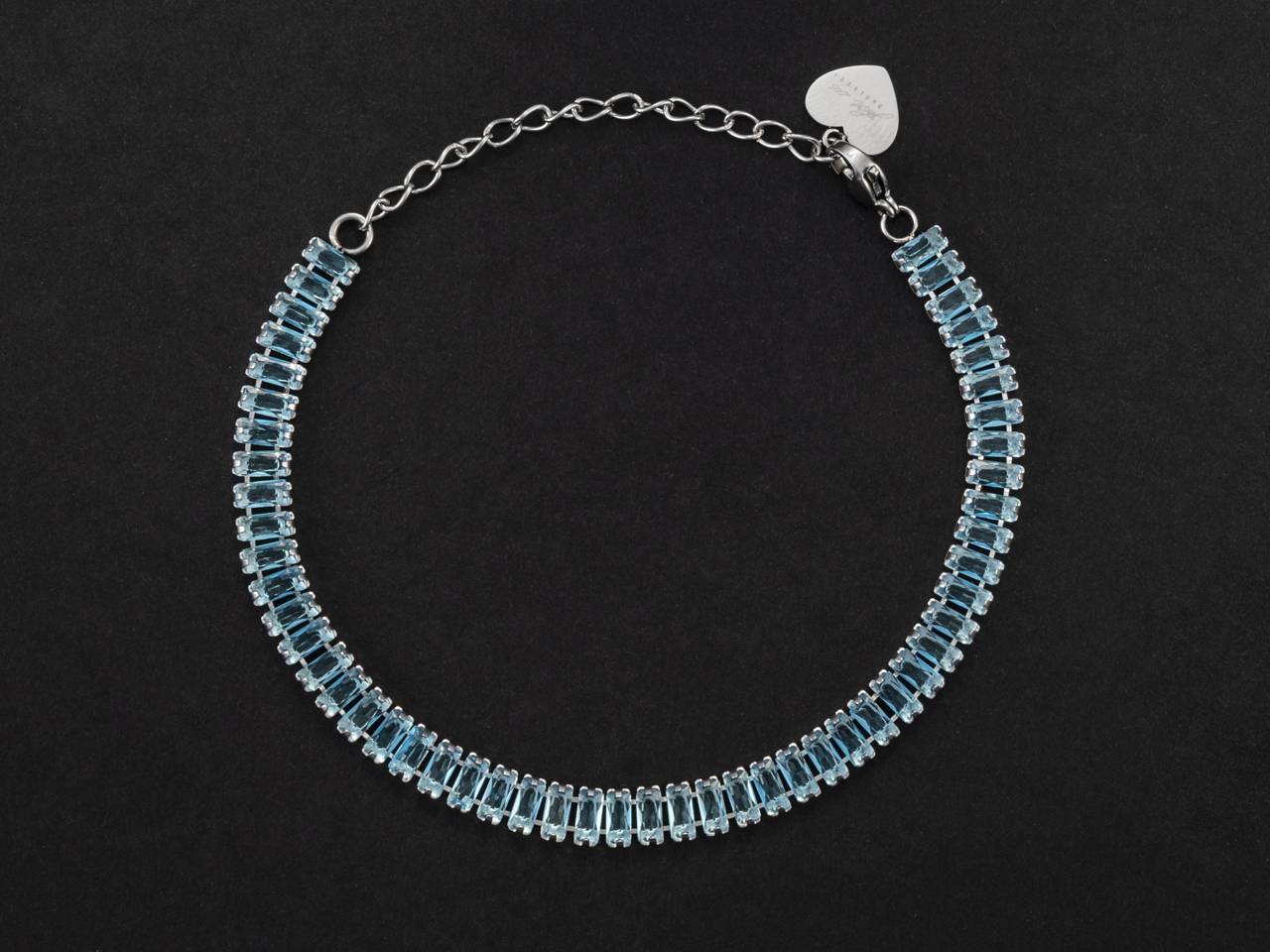 Bracciale Tennis Donna 4US Cesare Paciotti Acciaio Con Zirconi rettangolari blu 4UBR5504W