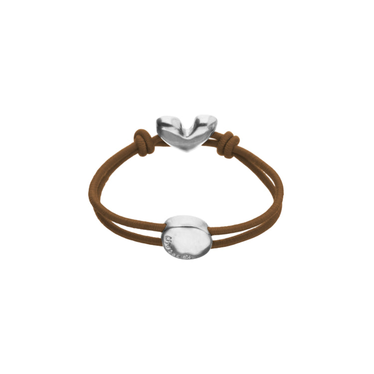 Bracciale Donna Uno De 50 Filo Elastico Marrone Cuore Placcato Argento PUL2641MARMTL0M