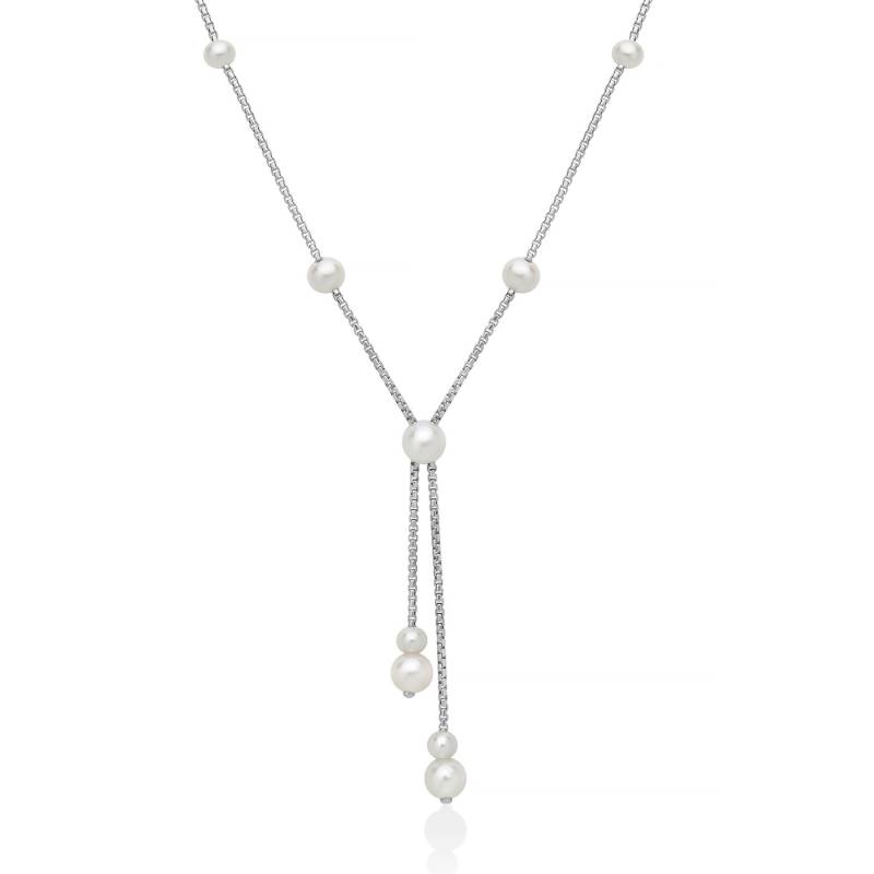 Collana Donna Miluna Argento 925 Pendente Perlle Oriente Bianche PCL6945