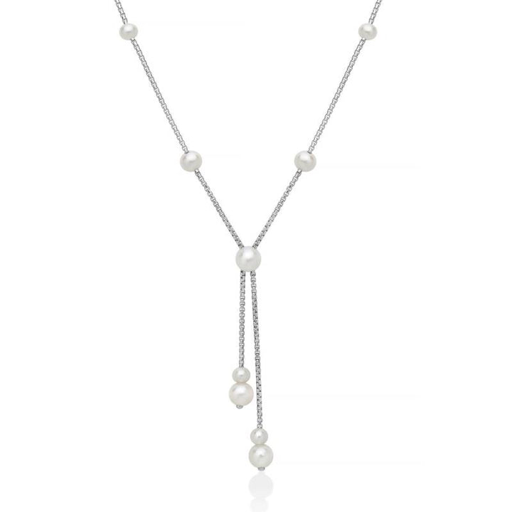 Collana Donna Miluna Argento 925 Pendente Perlle Oriente Bianche PCL6945