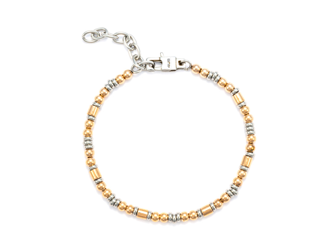Bracciale Uomo 4US Cesare Paciotti Acciaio Lucido Biglie Rosè Cilindri 4UBR5567