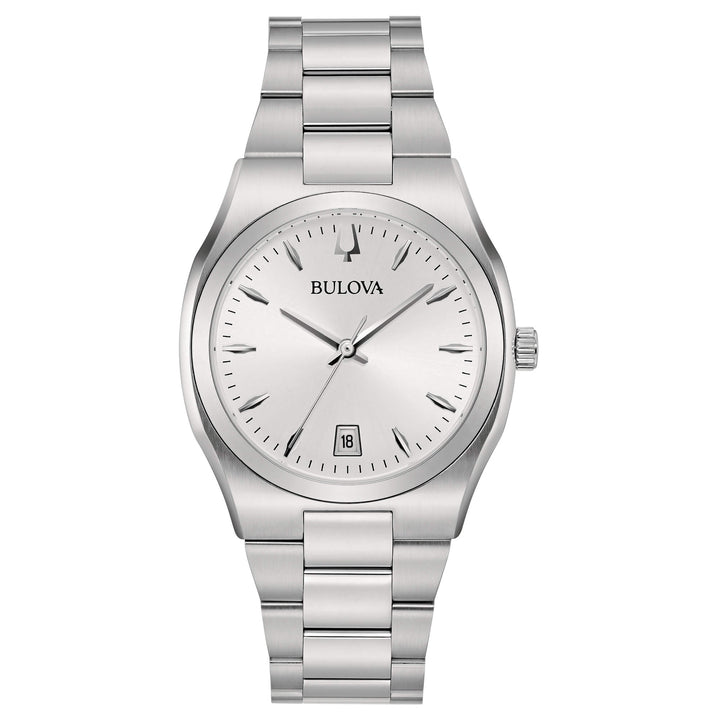 Orologio Donna Bulova Quarzo Solo Tempo Argentè Surveyor Lady Acciaio Data 96M156
