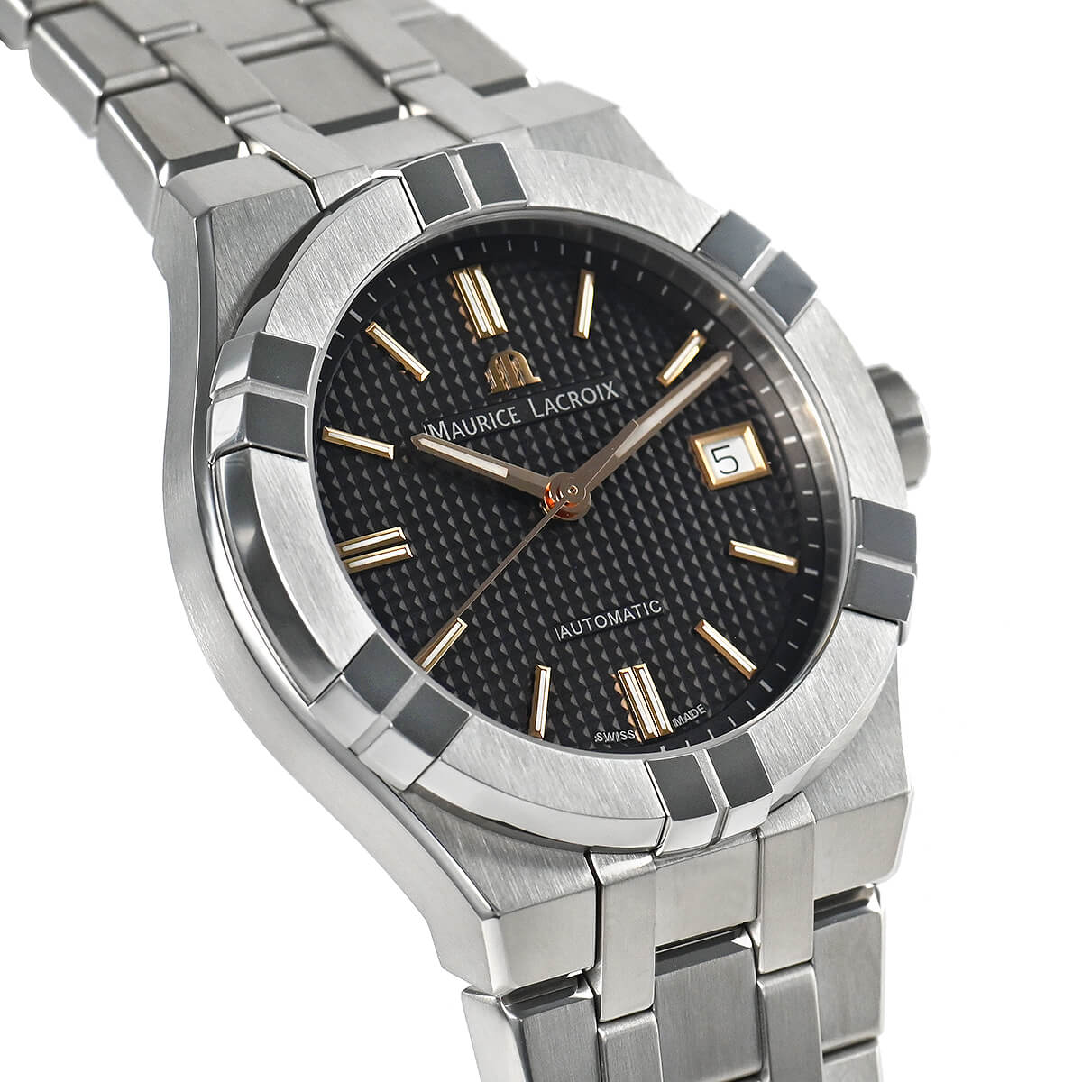 Orologio Uomo Maurice Lacroix Aikon Data Automatico Nero AI6007-SS002-331-1