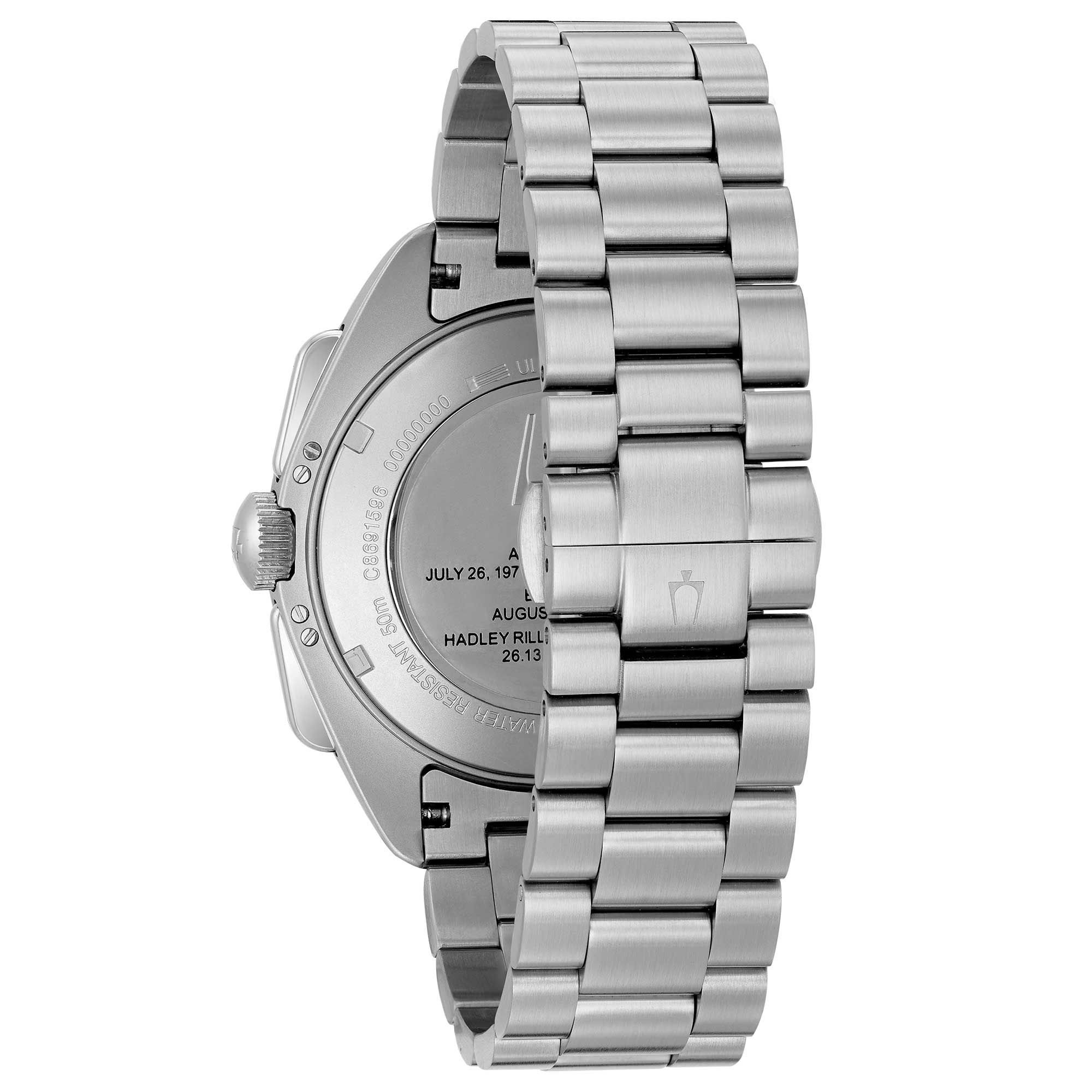 Orologio Uomo Bulova Quarzo Cronografo Lunar Pilot Nero Acciaio Data 96B258