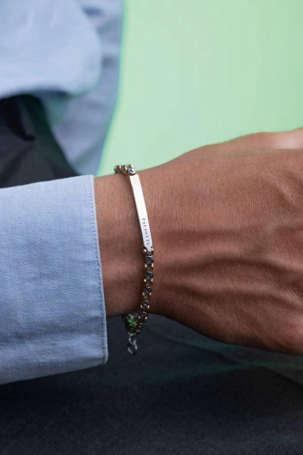 Bracciale Uomo 4US Cesare Paciotti Acciaio Targhetta Oro PVD 4UBR8002