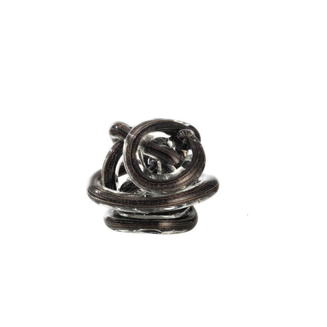 Scultura Cristallo Onlylux Nodo Dell'Amore Nero Glitter 6,5 cm OL02948