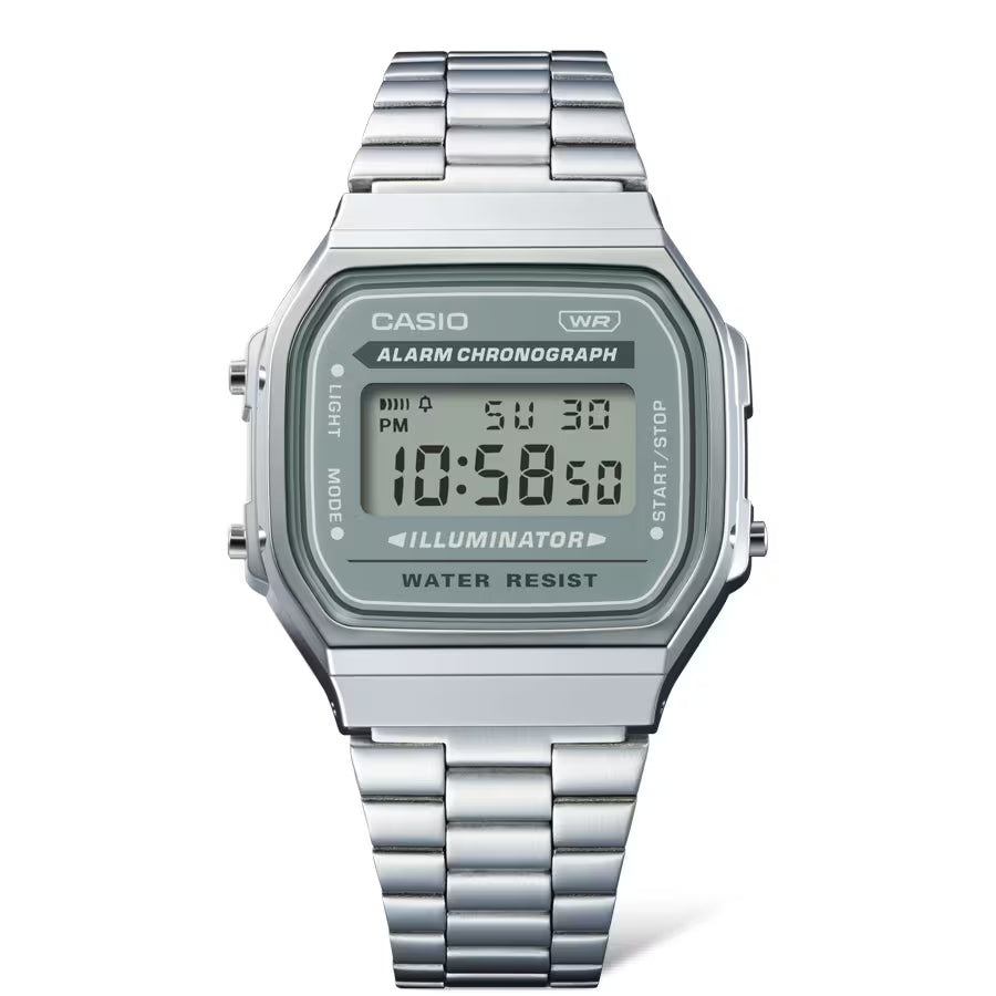 Orologio Unisex Casio Vintage Acciaio Quarzo Digitale Verde A168WA-3AYES