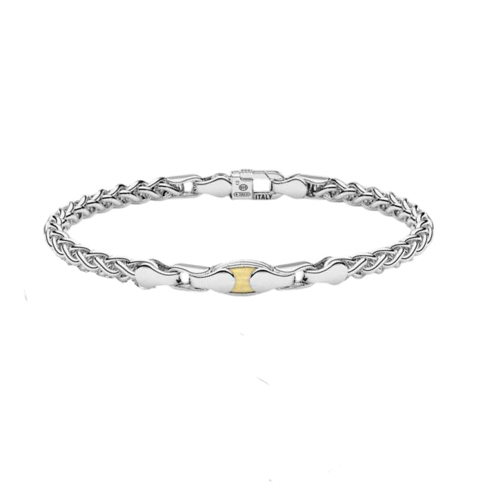 Bracciale Uomo Zancan Catena Argento 925 Oro 18 KT ESB394G