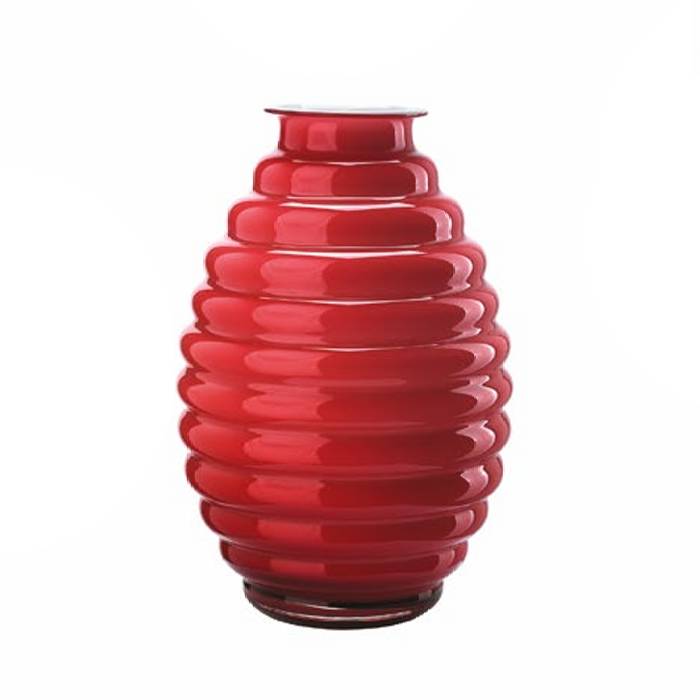 Centrotavola Onlylux Vetro Anelli 39 cm Opale Rosso OL03013