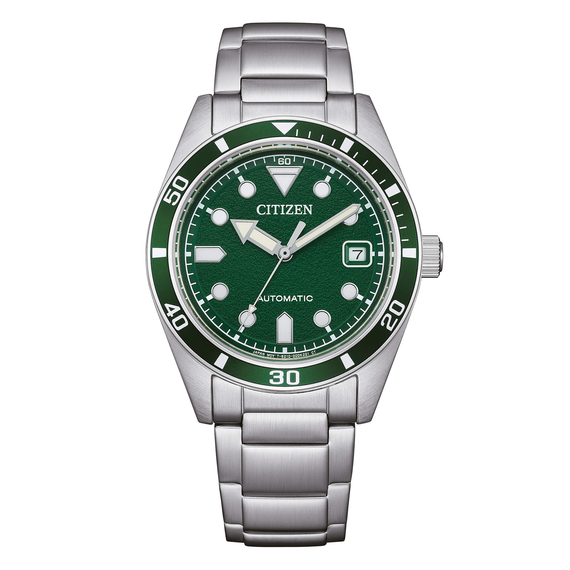 Orologio Uomo Citizen Automatico Verde Sportivo Acciaio Data NJ0220-52X