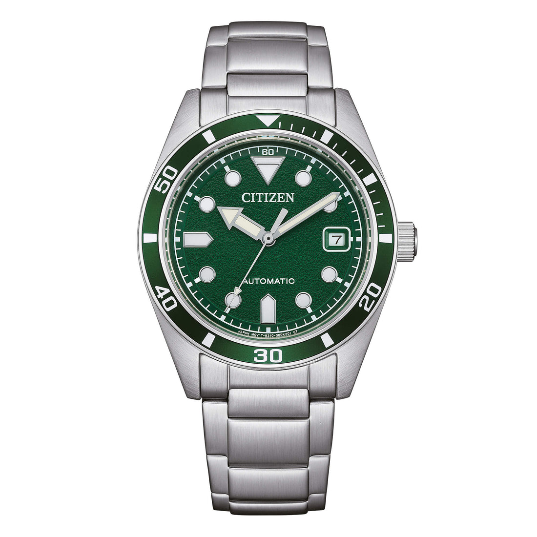 Orologio Uomo Citizen Automatico Verde Sportivo Acciaio Data NJ0220-52X
