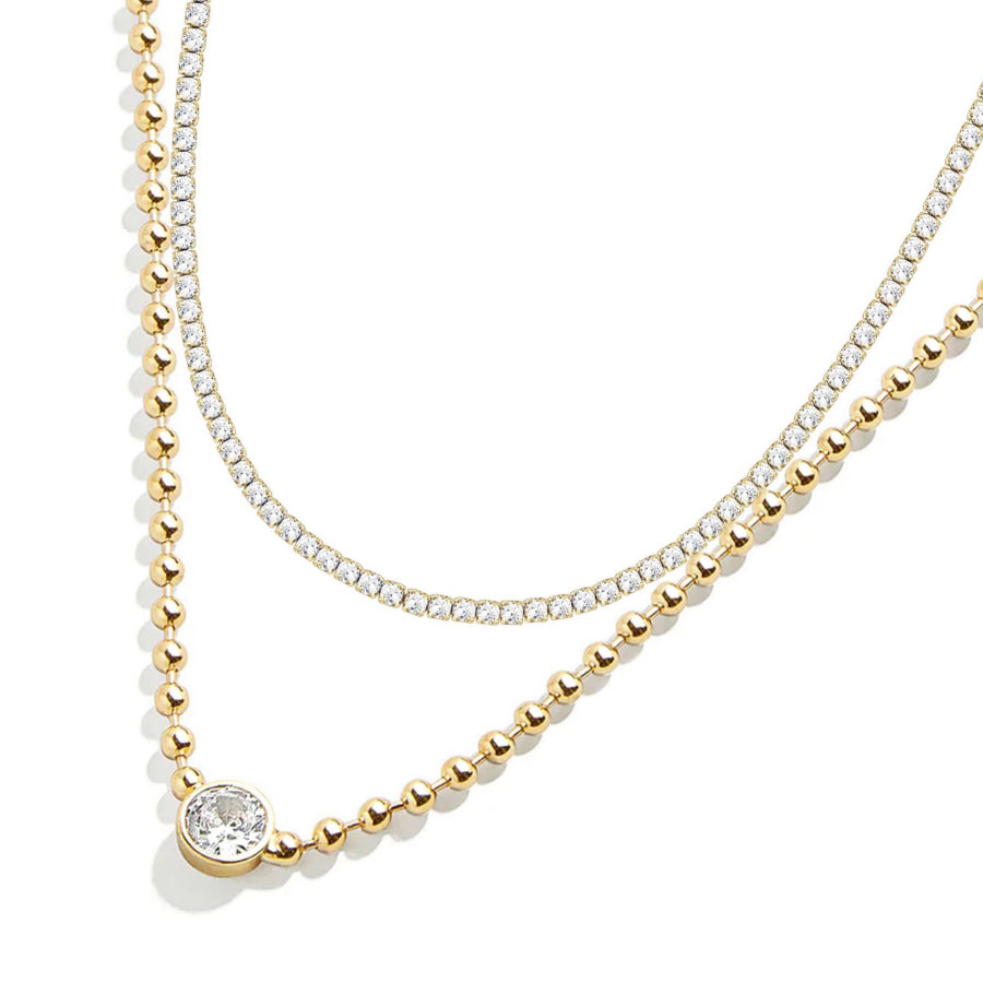 Collana Donna Liu Jo Acciaio Dorato Doppio Filo Tennis Catena LJ2702