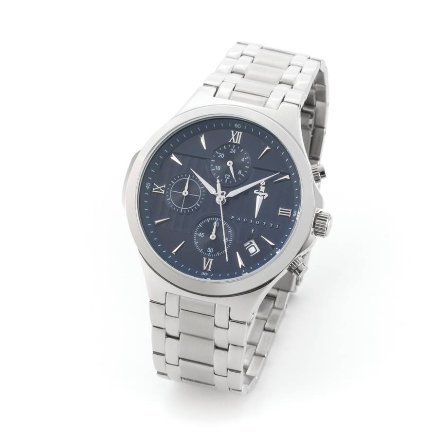 Orologio Uomo Cesare Paciotti Acciaio Quarzo Cronografo Data Blu TSCR239