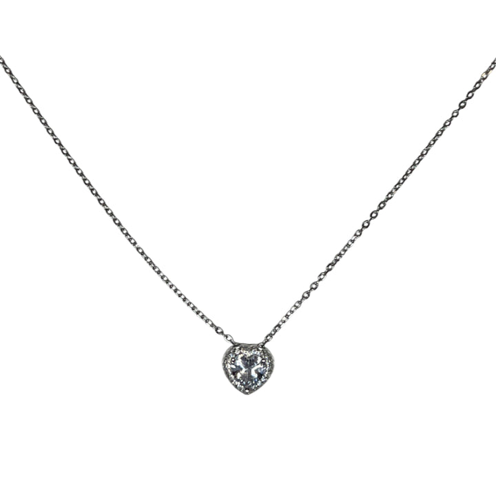 Collana Donna Re Mida Argento 925 Cuore Zirconi Bianchi CL DJV-2B