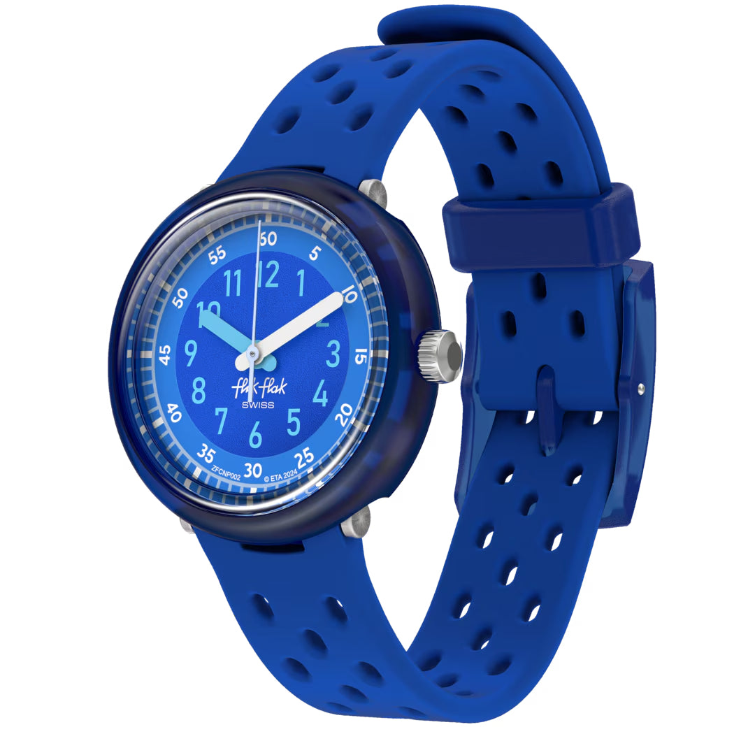 Orologio Bambino Swatch Flik Flak Gomma Blu FIZZ IN BLUE ZFCNP002