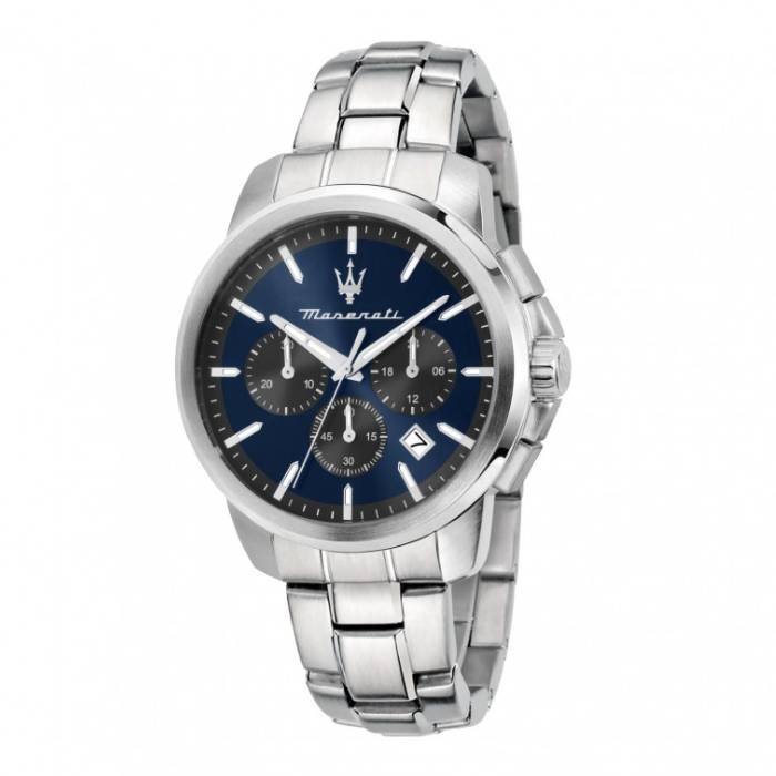 Orologio Uomo Maserati Successo Acciaio Quarzo Nero Blu Crono Data R8873621051