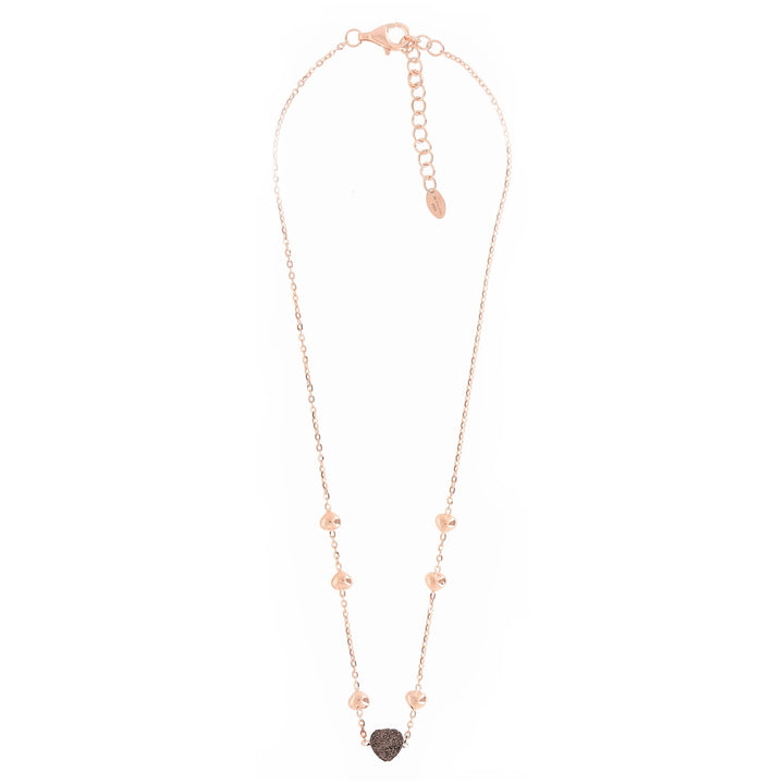 Collana Donna Pesavento Argento 925 Rosè Cuore Polvere di Sogni Marrone WPLVE1690