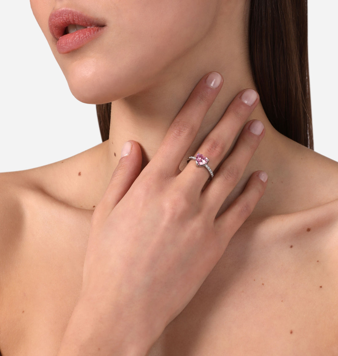 Anello Donna Chiara Ferragni con Zircone Rosa a forma di cuore