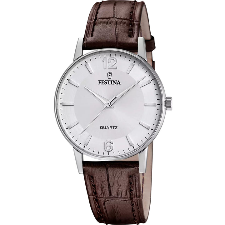 Orologio Uomo Festina Acciaio Pelle Marrone F20690/2