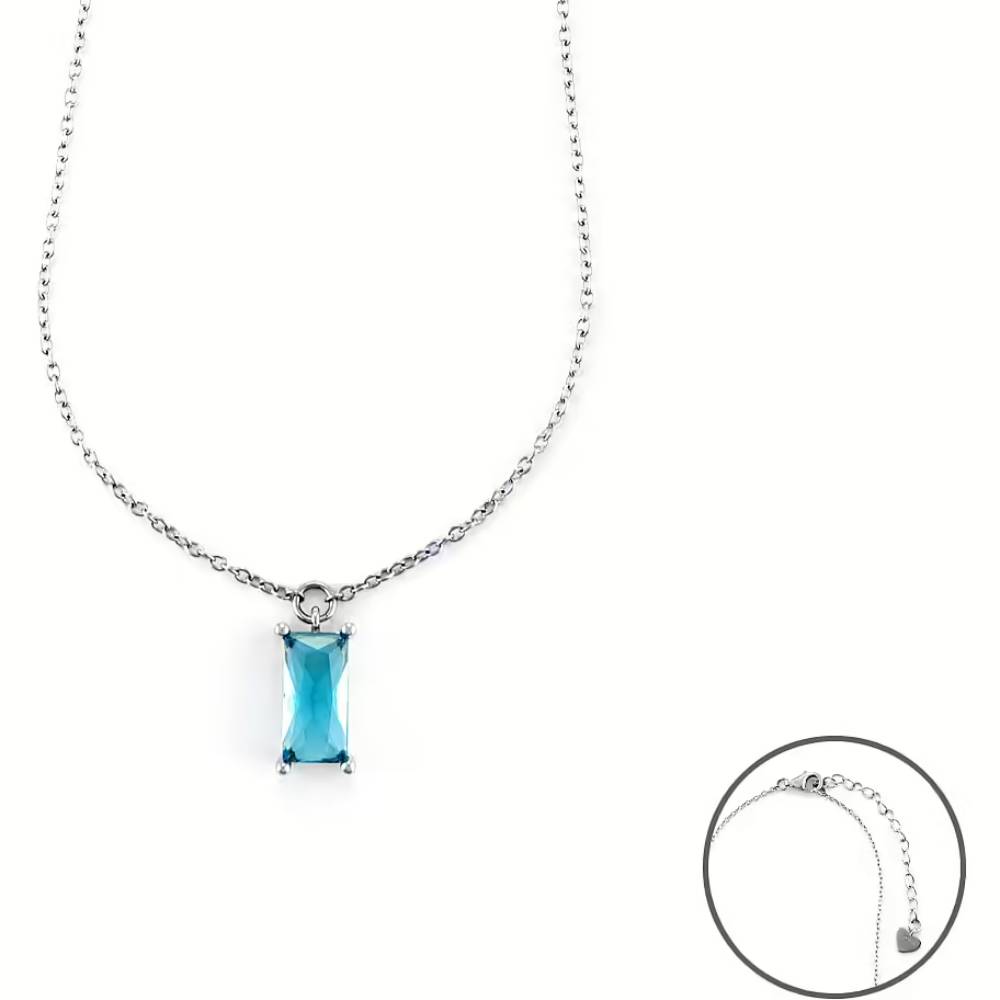 Collana Donna 4US Cesare Paciotti Argento Punto Luce Zircone azzurro 4UCL6565W