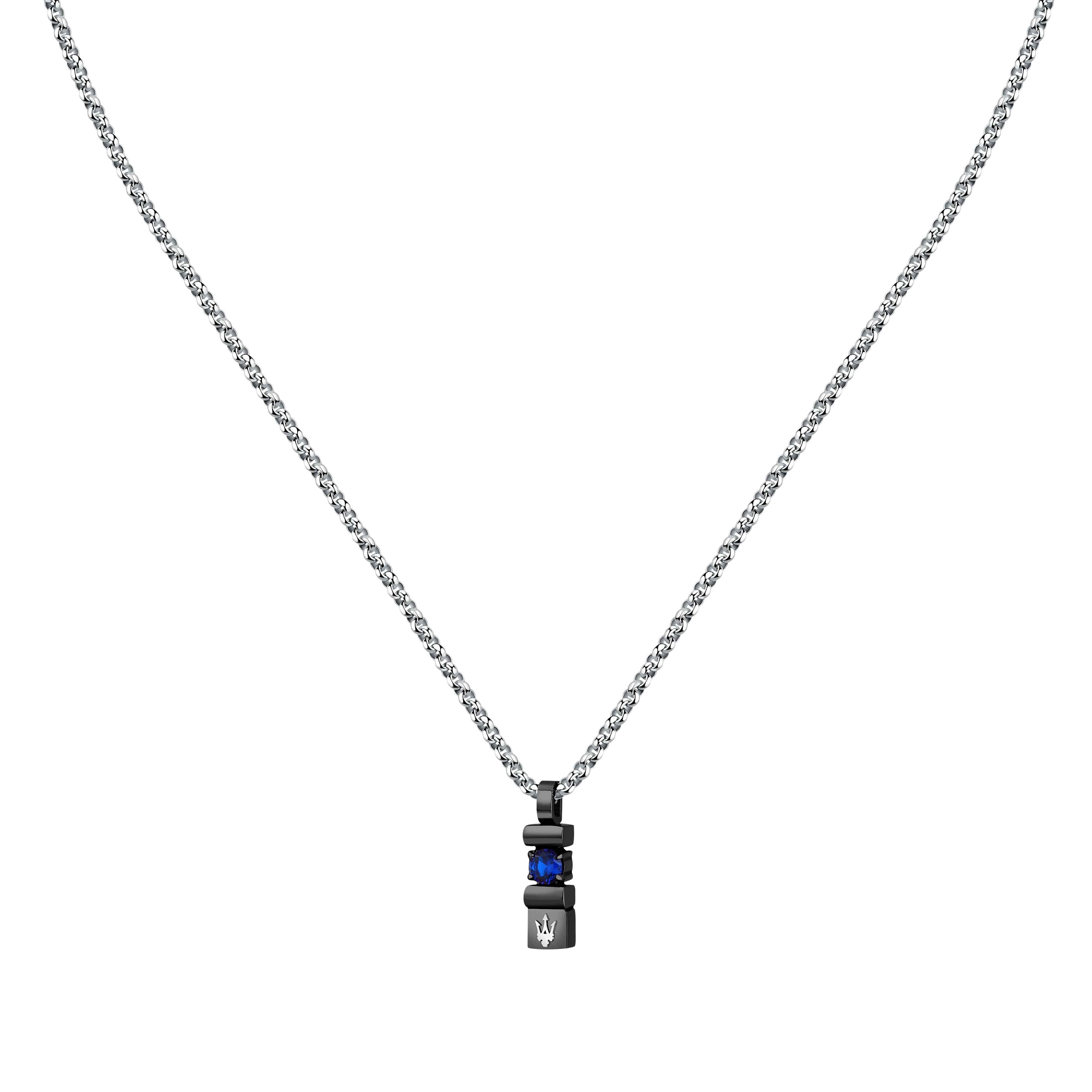 Collana Uomo Maserati Acciaio Punto Luce Zircone Nero JM334AXO05