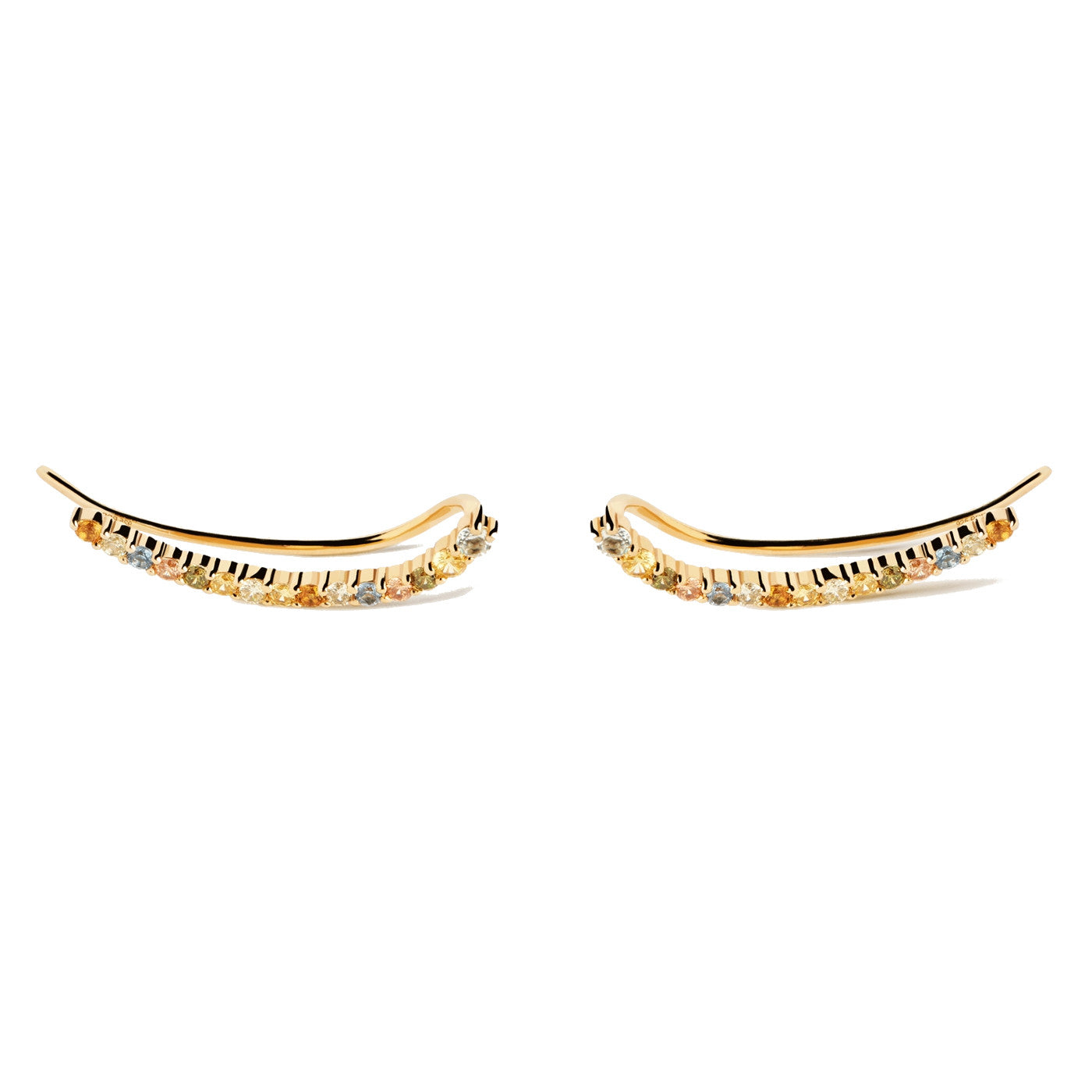 Orecchini Donna PDPaola Argento Dorato 925 Zirconi Colorati AR01-B99-U
