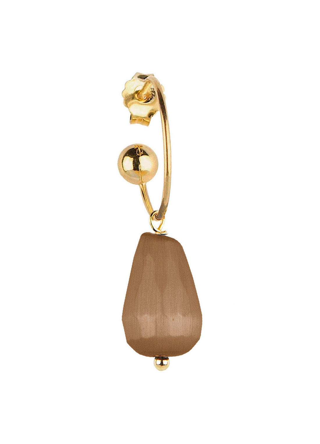 Orecchino Singolo Donna Lebole In Argento 925 Dorato Con Pietra Naturale OR.84