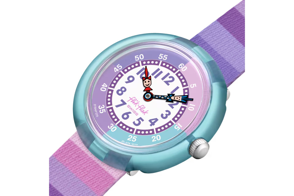Orologio Bambina Swatch Flik Flak Stripy Purple Viola ZFBNP225