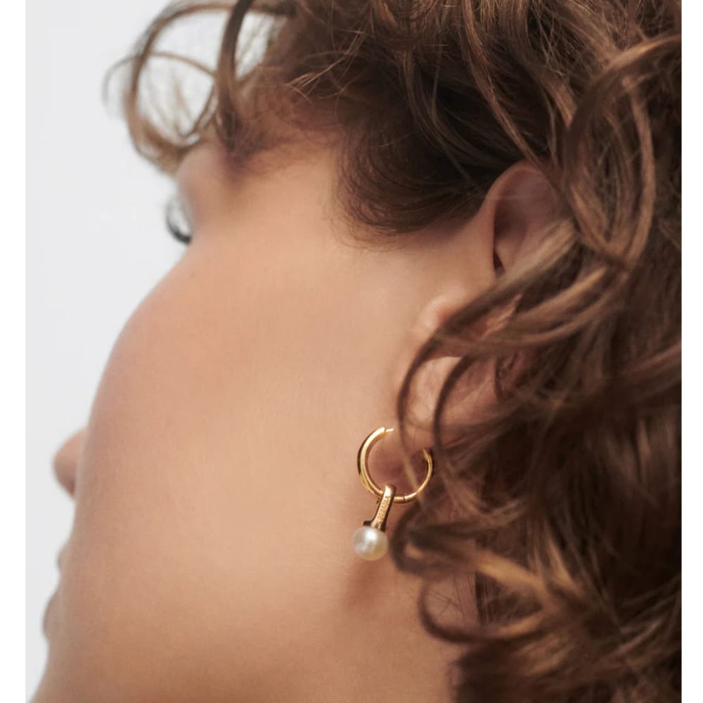 Orecchini Donna PDPaola Cerchio Argento 925 Dorato Perla  AR01-C25-U