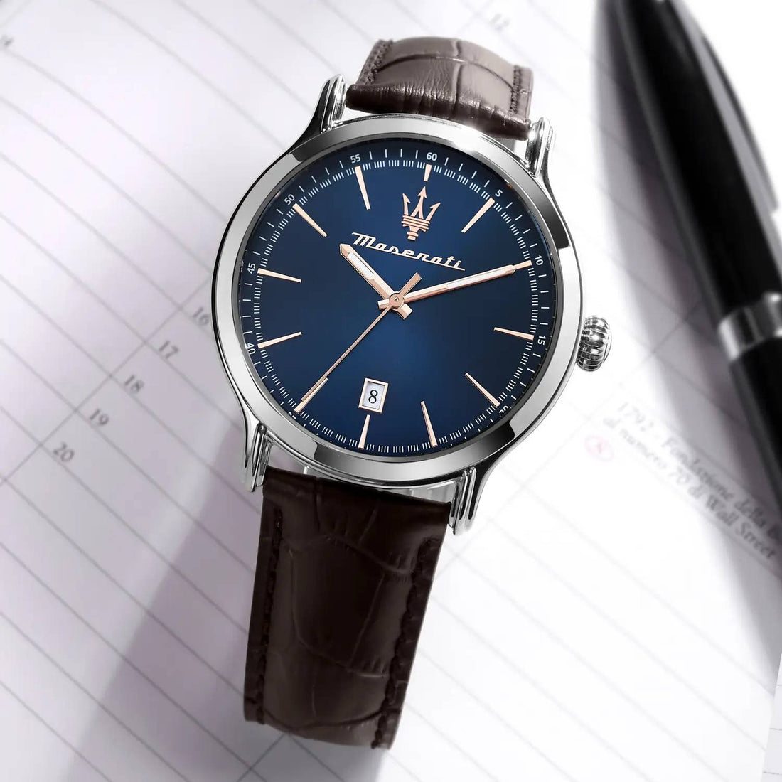 Orologio Uomo Maserati Acciaio Pelle Quarzo Solo Tempo Blu R8851118016