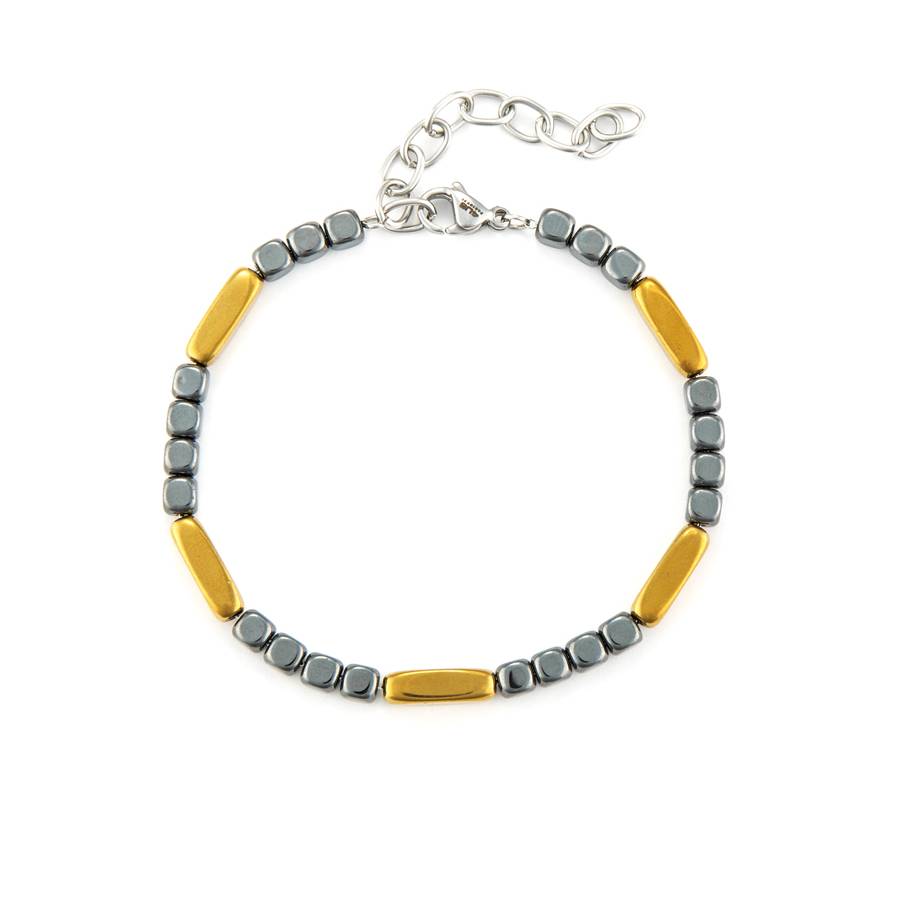 Bracciale Uomo 4US Cesare Paciotti Acciaio Dorato Cubi Ematite Lucida 4UBR6727