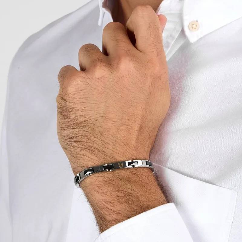 Bracciale Uomo Maserati Acciaio Ceramica Nera JM424ATZ49