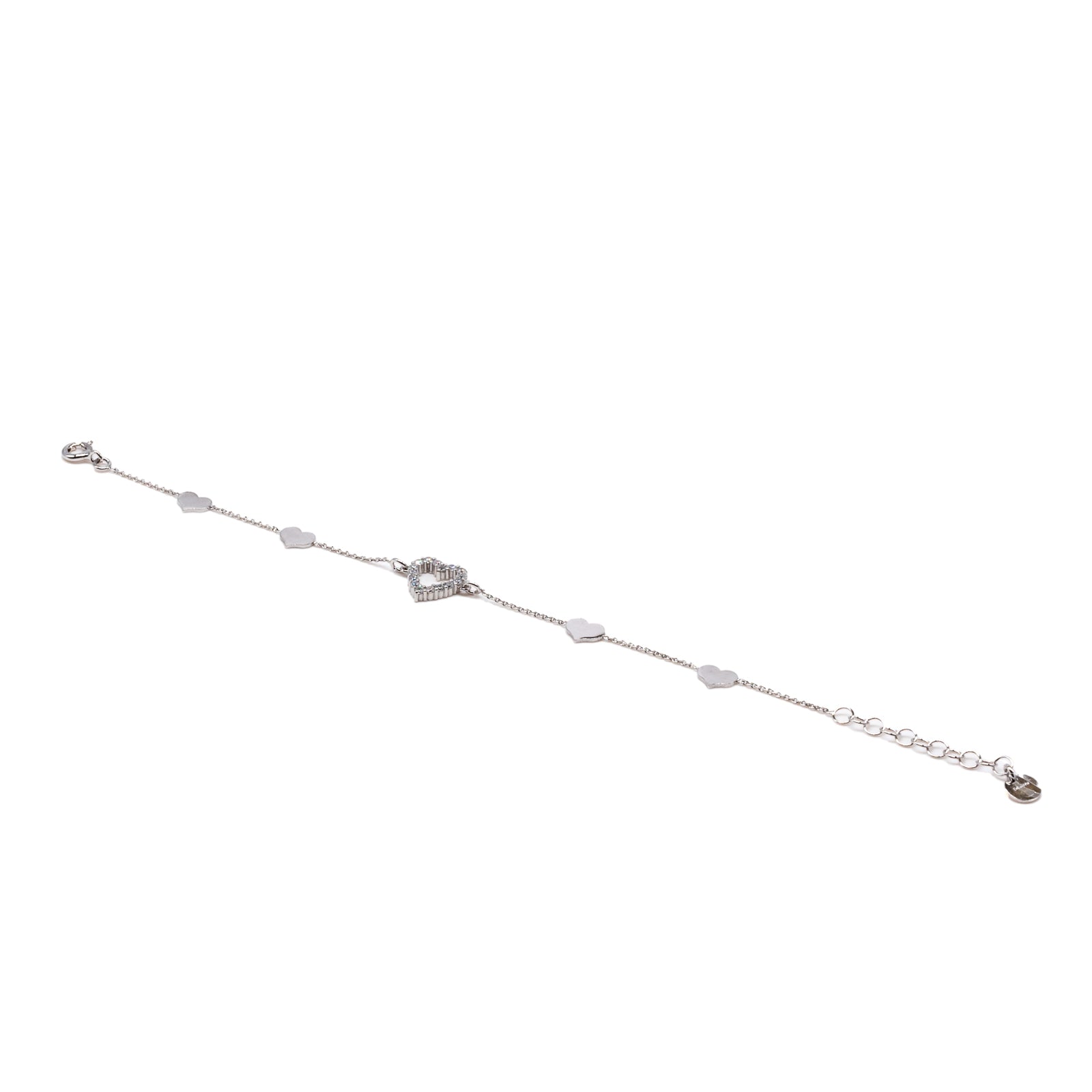 Bracciale Donna Re Mida Argento 925 Cuore ZIrconi Bianchi B013