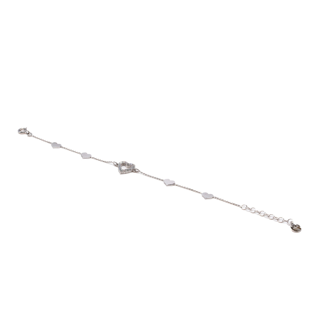 Bracciale Donna Re Mida Argento 925 Cuore ZIrconi Bianchi B013