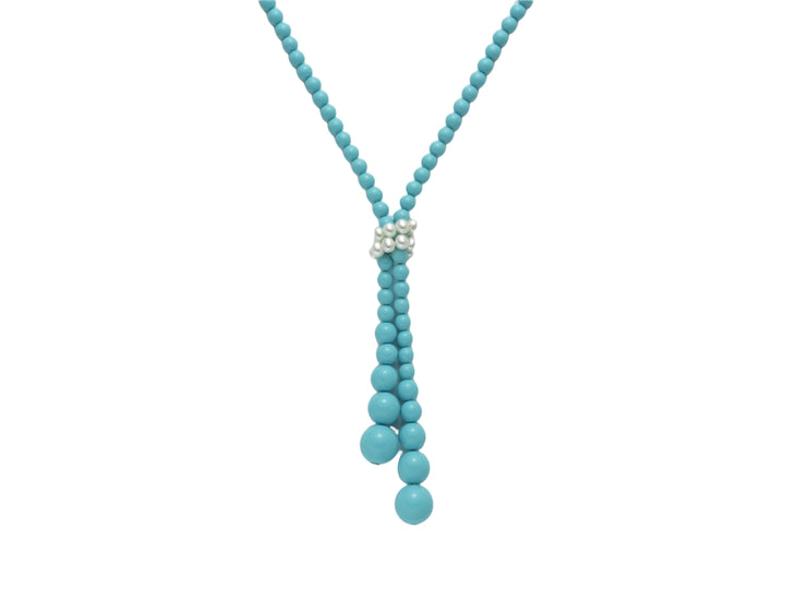 Collana Donna Miluna Argento 925 Perle E Pasta Di Turchese Con Pendente CLD3656