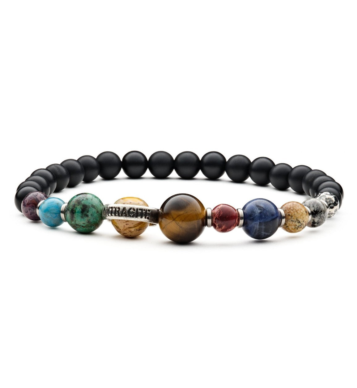 Bracciale Uomo Antracite Con Pietre Solar System