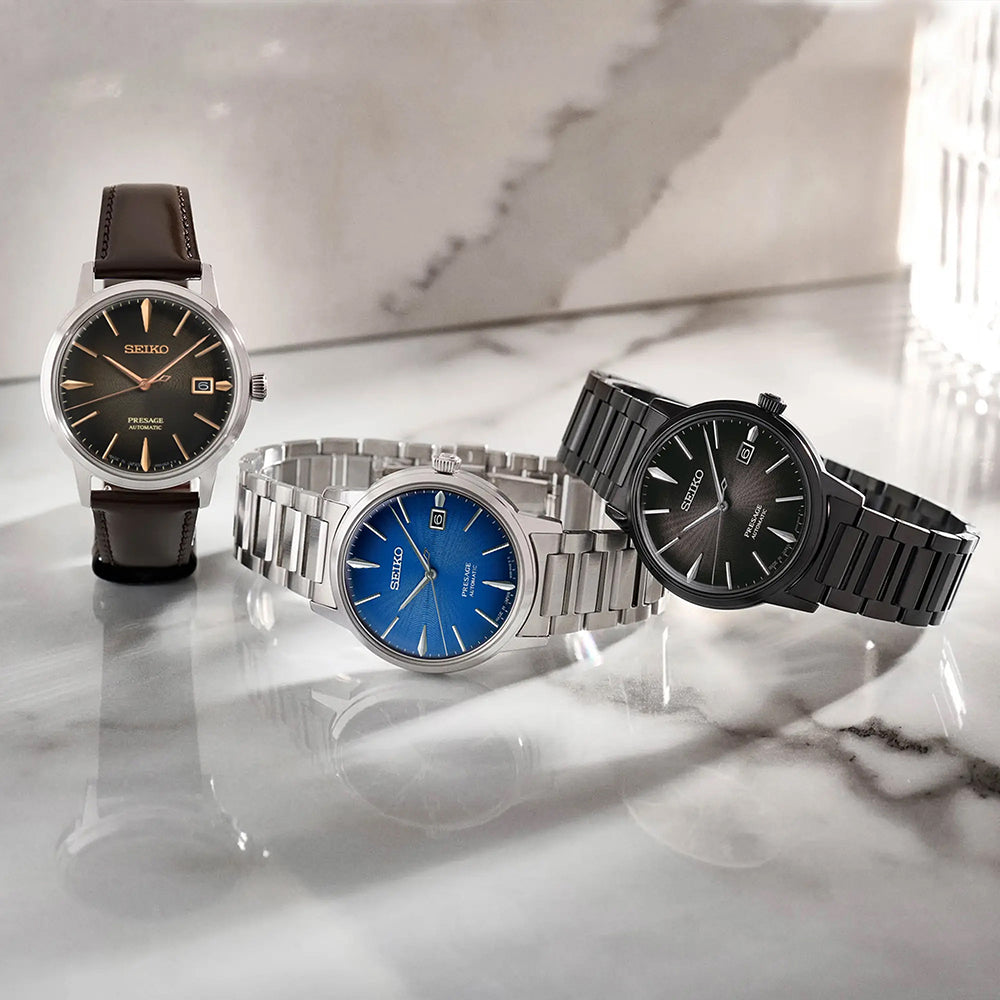 Orologio Uomo Seiko Automatico Pelle Marrone Cocktail Time The Irish Coffee SRPJ17J1