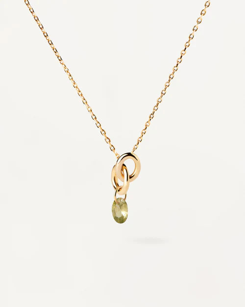Collana Donna PDPaola Argento Dorato 925 Zircone Verde Oliva CO01-845-U