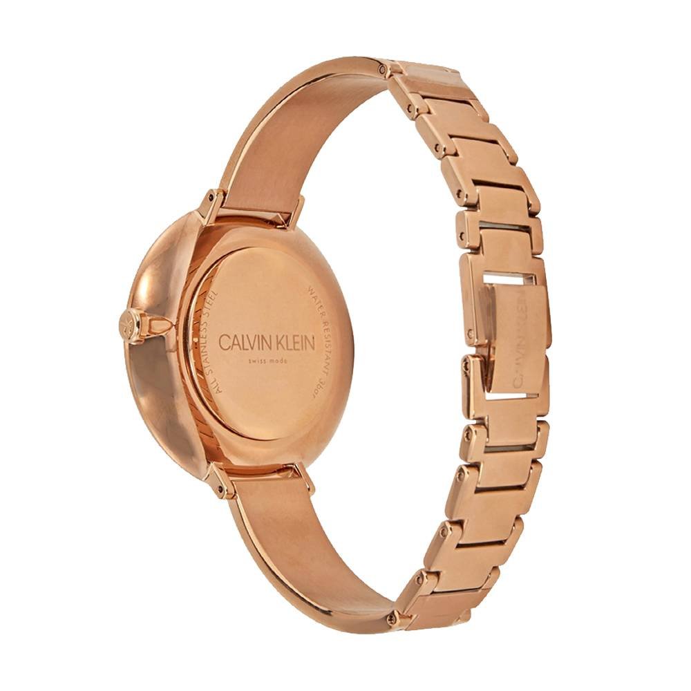 Orologio Donna Acciaio Calvin Klein Quarzo Solo Tempo Rosè Nero Lucido K7A23641